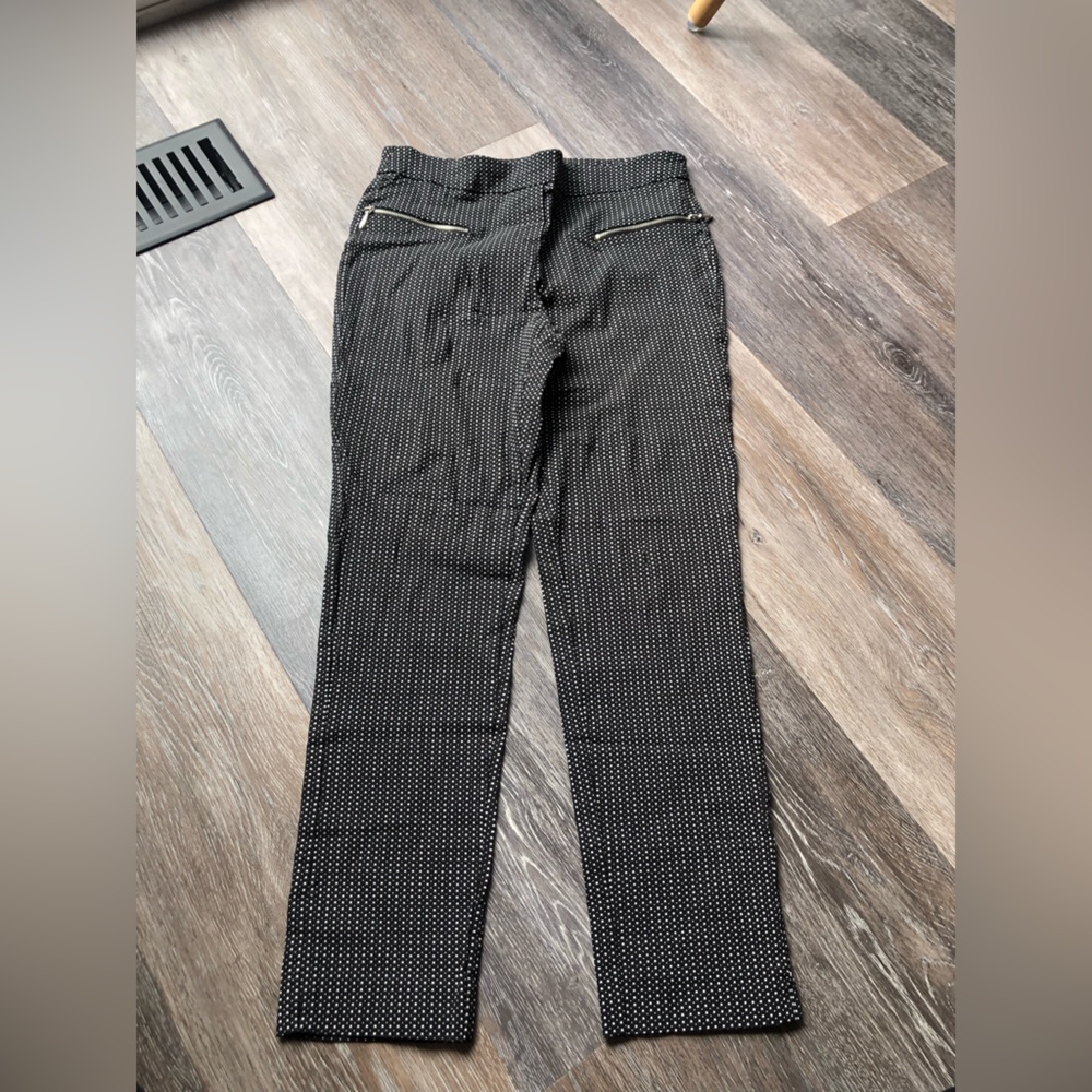 Jules & Leopold Women’s Black Pants with White Dot Pattern Size Small